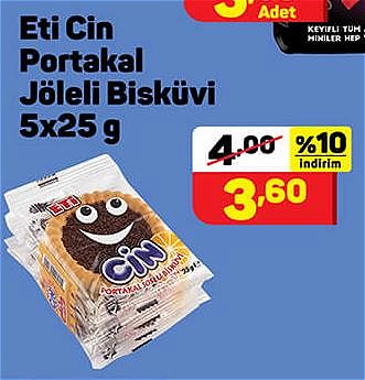 Eti Cin Portakal Jöleli Bisküvi 5x25 g image