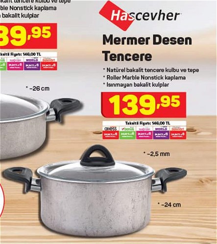 Hascevher Mermer Desen Tencere 24 cm image