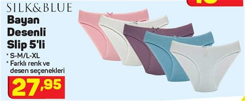 Silk&Blue Bayan Desenli Slip 5'li image