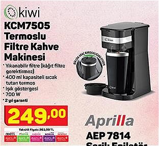 Kiwi KCM7505 Termoslu Filtre Kahve Makinesi 700 W image