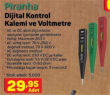 Piranha Dijital Kontrol Kalemi ve Voltmetre image