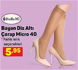 Doremi Bayan Diz Altı Çorap Micro 40 image