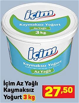 İçim Az Yağlı Kaymaksız Yoğurt 3 kg image