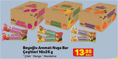 Beyoğlu Aromalı Nuga Bar Çeşitleri 16x25 g image