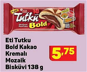 Eti Tutku Bold Kakao Kremalı Mozaik Bisküvi 138 g image