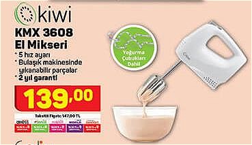 Kiwi KMX 3608 El Mikseri image