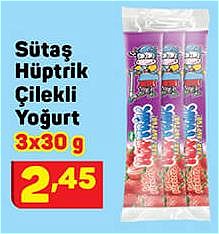 Sütaş Hüptrik Çilekli Yoğurt 3x30 g image