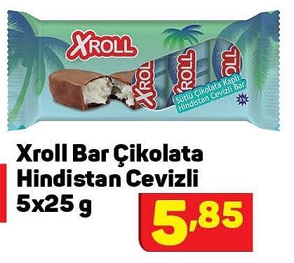 Xroll Bar Çikolata Hindistan Cevizli 5x25 g image