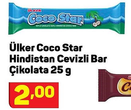 Ülker Coco Star Hindistan Cevizli Bar Çikolata 25 g image