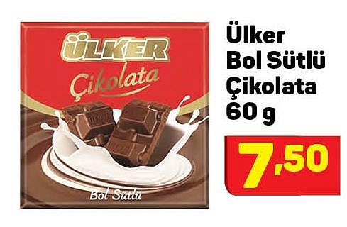 Ülker Bol Sütlü Çikolata 60 g image