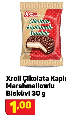 Xroll Çikolata Kaplı Marshmallowlu Bisküvi 30 g image