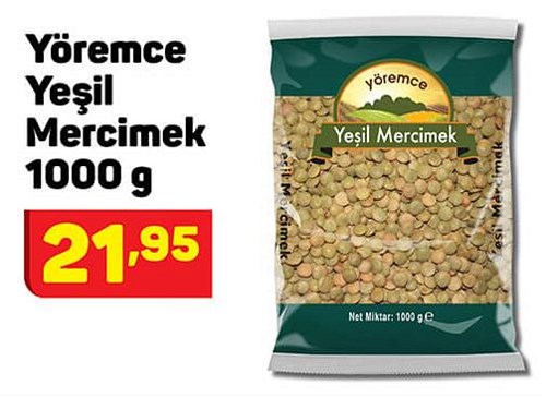 Yöremce Yeşil Mercimek 1000 g image