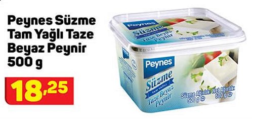 Peynes Süzme Tam Yağlı Taze Beyaz Peynir 500 g image