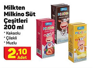 Milkten Milkino Süt Çeşitleri 200 ml image