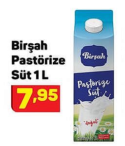 Birşah Pastörize Süt 1 L image