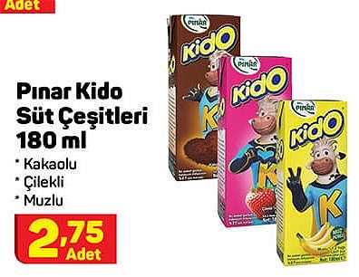 Pınar Kido Süt Çeşitleri 180 ml image