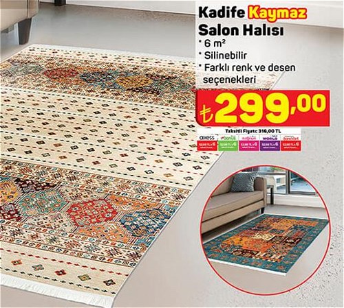 Kadife Kaymaz Salon Halısı 6 m² image