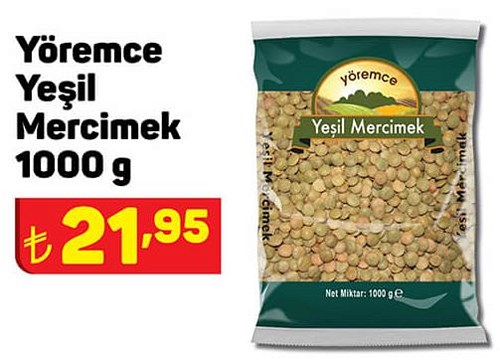 Yöremce Yeşil Mercimek 1000 g image