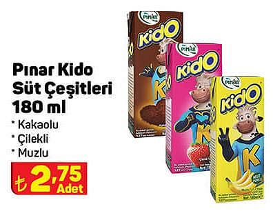 Pınar Kido Süt Çeşitleri 180 ml image