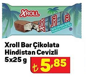 Xroll Bar Çikolata Hindistan Cevizli 5x25 g image