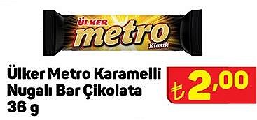 Ülker Metro Karamelli Nugalı Bar Çikolata 36 g image