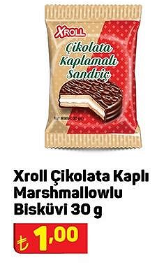 Xroll Çikolata Kaplı Marshmallowlu Bisküvi 30 g image