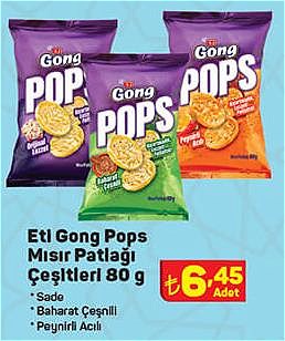 A101 Eti Gong Pops Mısır Patlağı Çeşitleri 80 g