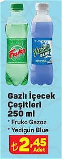 Fruko Gazoz / Yedigün Blue Gazlı İçecek Çeşitleri 250 ml image