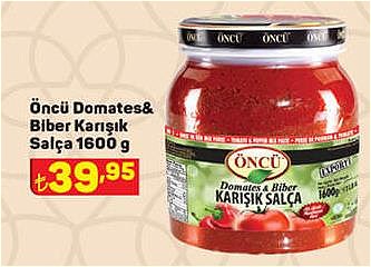 Öncü Domates&Biber Karışık Salça 1600 g image