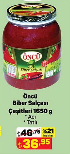 Öncü Biber Salçası Çeşitleri 1650 g image