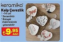 Keramika Kalp Çerezlik 14 cm image