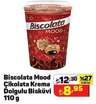 Biscolata Mood Çikolata Krema Dolgulu Bisküvi 110 g image