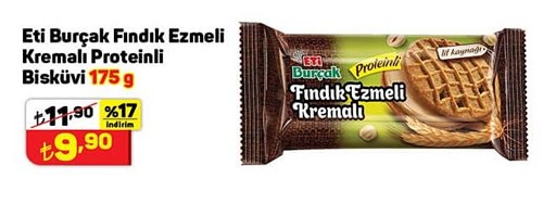 Eti Burçak Fındık Ezmeli Kremalı Proteinli Bisküvi 175 g image