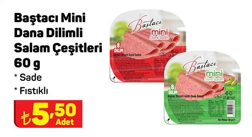 Baştacı Mini Dana Dilimli Salam Çeşitleri 60 g image