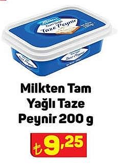 Milkten Tam Yağlı Taze Peynir 200 g image