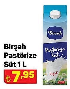 Birşah Pastörize Süt 1 L image