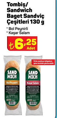 Tombiş/Sandwich Baget Sandviç Çeşitleri 130 g image