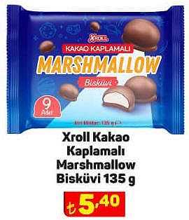 Xroll Kakao Kaplamalı Marshmallow Bisküvi 135 g image