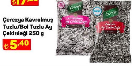 Çerezya Kavrulmuş Tuzlu/Bol Tuzlu Ay Çekirdeği 250 g image