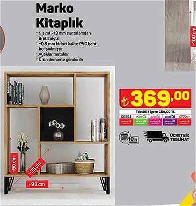 Marko Kitaplık 90x25x90 cm image