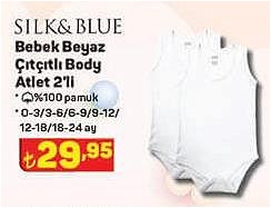 Silk&Blue Bebek Beyaz Çıtçıtlı Body Atlet 2'li image