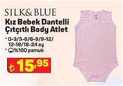 Silk&Blue Kız Bebek Dantelli Çıtçıtlı Body Atlet image