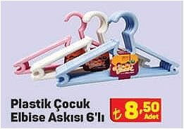 Plastik Çubuk Elbise Askısı 6'lı image