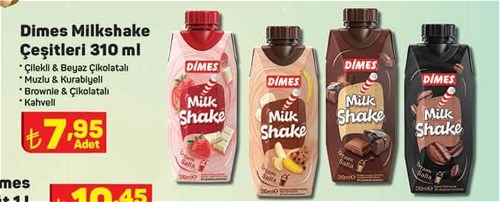 Dimes Milkshake Çeşitleri 310 ml image