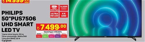 Philips 50 inç PUS7506 UHD Smart LED TV image