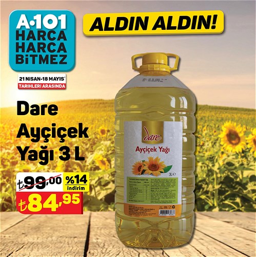 Dare Ayçiçek Yağı 3 L image