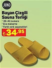 Juno Bayan Çizgili Sauna Terliği image