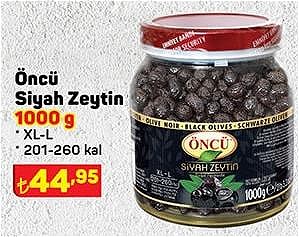 Öncü Siyah Zeytin 1000 g XL-L 201-260 kal image