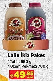 Lalin İkiz Paket Tahin 550 g/Üzüm Pekmezi 700 g image