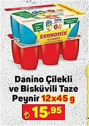 Danino Çilekli ve Bisküvili Taze Peynir 12x45 g image